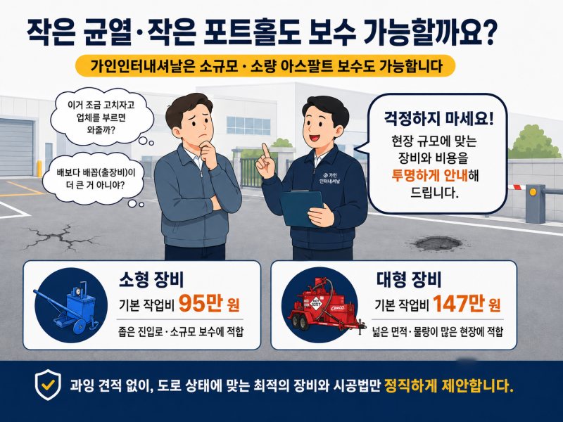 아스팔트 균열보수 시공비용은 어떻게 계산할까요?